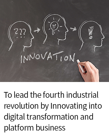 To lead the fourth industrial revolution by Innovating into digital transformation and platform business